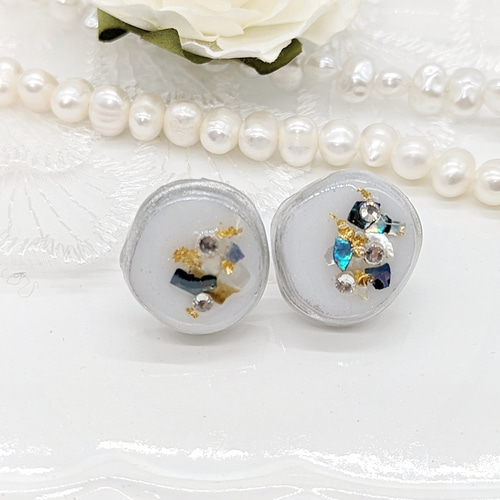 天然石風のピアス No.105ピアス イヤリング ノンホールピアス  