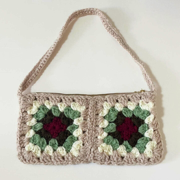 granny square shoulder bag(beige) 1枚目の画像