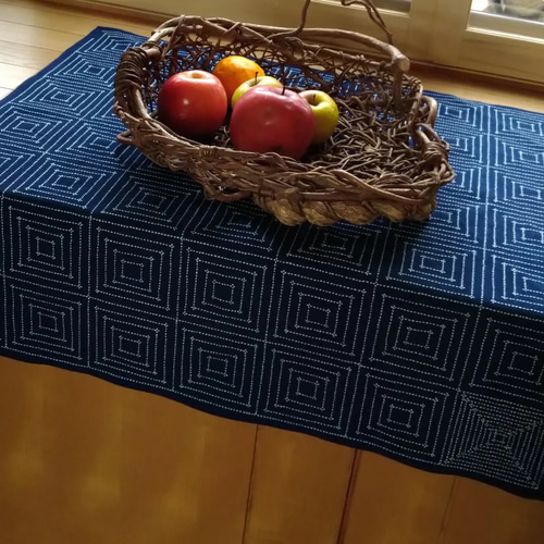 古布　藍染　刺し子　大風呂敷　5幅　約155✖️160 古布 藍染 刺し子 大風呂敷 5幅 約155✖️160