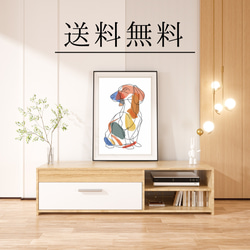 【犬と線 - ダックスフンド犬 No.1】モダンアートポスター ラインアート 犬の絵 犬の絵画 犬のイラスト 4枚目の画像