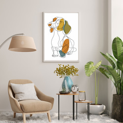 【犬と線 - ダックスフンド犬 No.2】モダンアートポスター ラインアート 犬の絵 犬の絵画 犬のイラスト 7枚目の画像