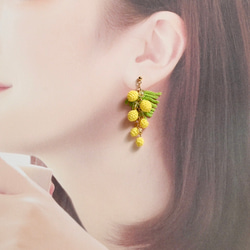 ミモザのピアス/イヤリング 3枚目の画像