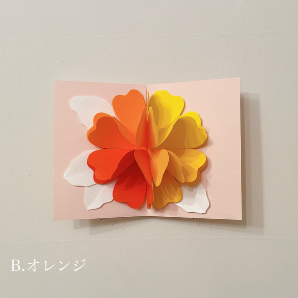 ︎*。お花のポップアップカード 。* ✧︎ メッセージカード　お祝い　記念日 3枚目の画像