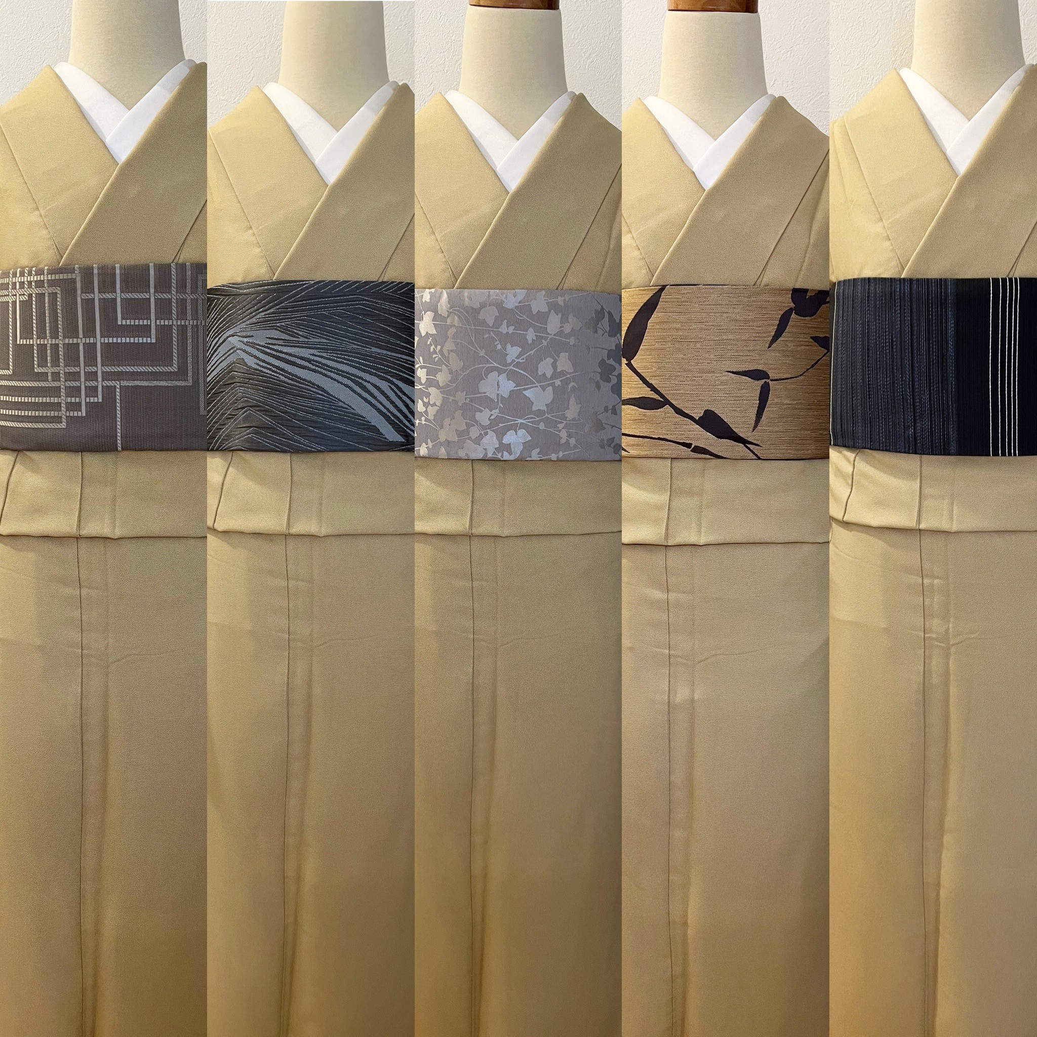 テーブルランナー 落ち着きある金色系豪華袋帯リメイク うすい 