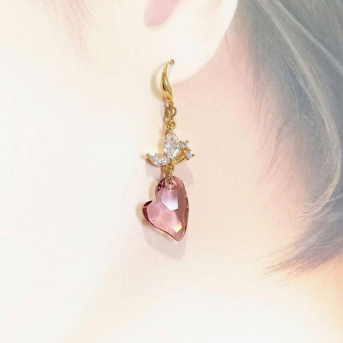 レア♡ティファニー ローズゴールドハート型ピアス ダイヤモンド♡