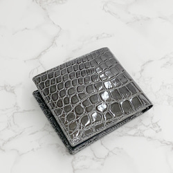 日本製　上質　クロコダイル　財布　ミドルウォレット　札入れ　エキゾチックレザー 5枚目の画像
