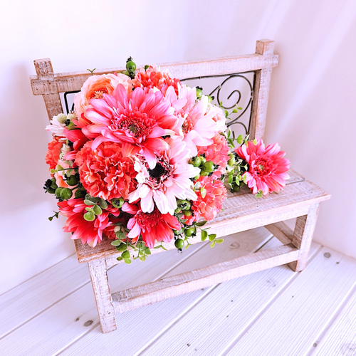 ウエディングブーケ.ブートニア造花 ウェディングブーケ（ブートニア付き）B-168 ブーケ himejyon 通販