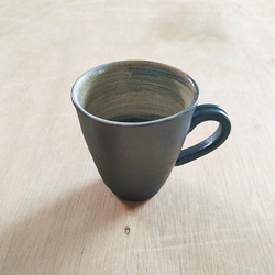 【訳あり品】コーヒーカップ／黒×白・焼き〆陶器（レンジ、オーブン、食洗機ＯＫ） 8枚目の画像