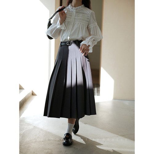 グレー プリーツスカート XL SLY（スライ）の「SIDE ZIP PLEATS SK サイド ジップ プリーツ