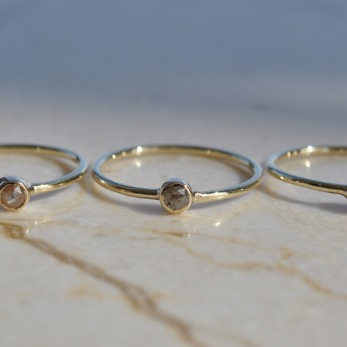 K10】Natural Diamond ‎Pinky Ring ナチュラルダイヤモンド