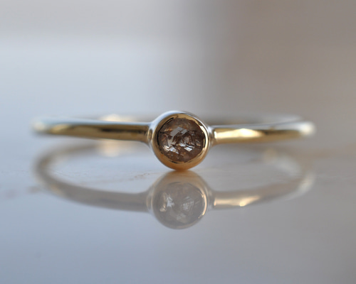 K10】Natural Diamond ‎Pinky Ring ナチュラルダイヤモンド