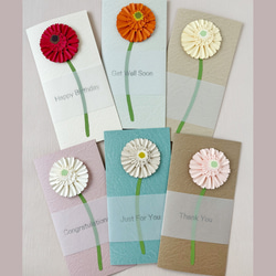 初代デザイン・定番】《縦長タイプ》ガーベラのメッセージカード・封筒