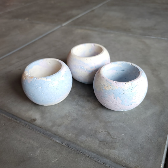 セメント鉢　ミニサイズ　//cement pot　植木鉢 3枚目の画像