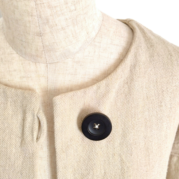 再販！× 7  ざっくり織ったリネンのカジュアルジャケット  リネン100%  ナチュラルリネン色 12枚目の画像