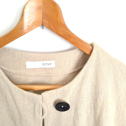再販！× 8  ざっくり織ったリネンのカジュアルジャケット  リネン100%  ナチュラルリネン色 13枚目の画像