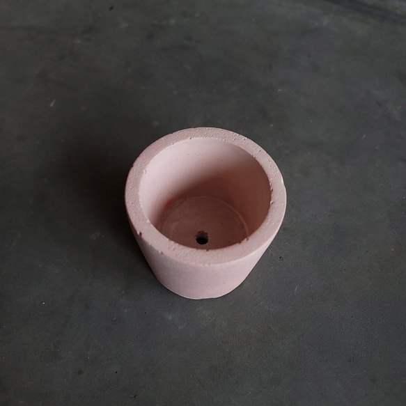 セメント鉢　ミニサイズ　ピンク　　cement pot//PINK　植木鉢 8枚目の画像