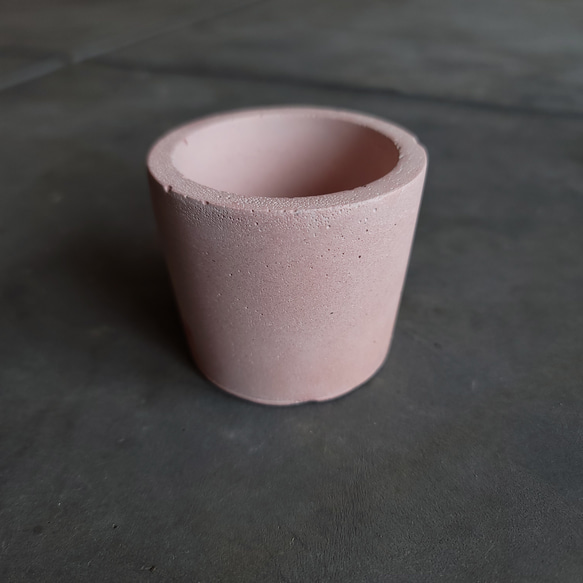 セメント鉢　ミニサイズ　ピンク　　cement pot//PINK　植木鉢 4枚目の画像