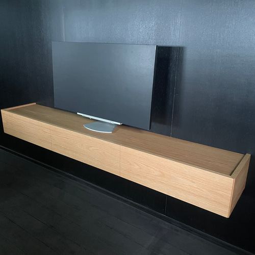 幅210cm 壁掛け フロートテレビボード 天然木 オイル仕上げ オーク