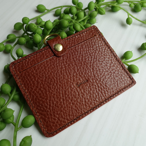 IDケース 本革【ブラウン】 社員証 パスケース・定期入れ smile