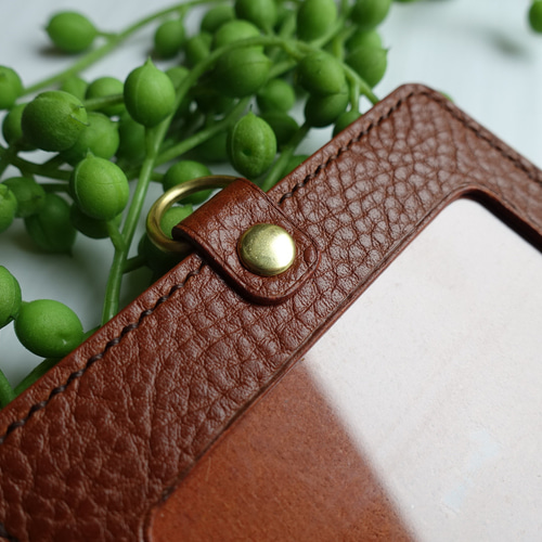 IDケース 本革【ブラウン】 社員証 パスケース・定期入れ smile