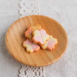 桜チェック柄ビスケット市松型様の桜クッキー イヤリング シミュレーションフード 春 ピンク系 4枚目の画像