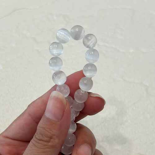 天然石ブレスレット353◇セレナイト 透石膏 キャッツアイ ブレスレット