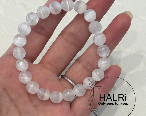 天然石ブレスレット353◇セレナイト 透石膏 キャッツアイ ブレスレット