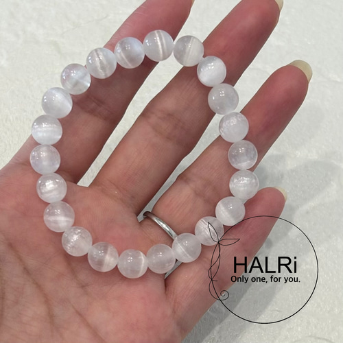 天然石ブレスレット353◇セレナイト 透石膏 キャッツアイ ブレスレット