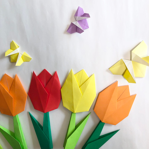 折り紙 春 桜 チューリップ 壁面飾り その他素材 miko origami 通販