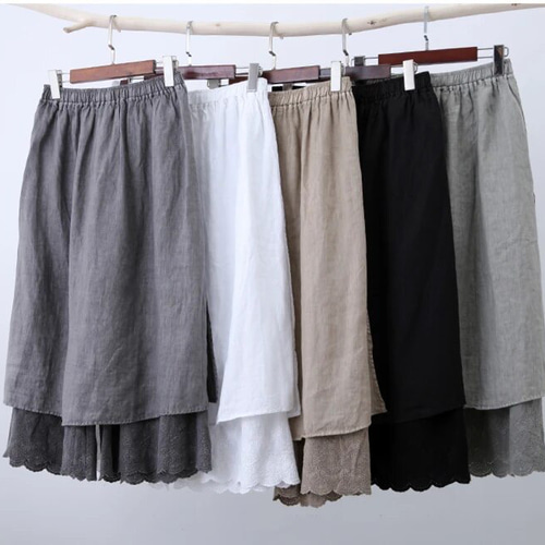リネン100% スカートパンツ ロングスカート（マキシ丈） tumugi 通販 