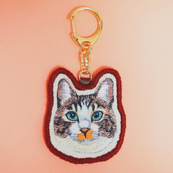 【オーダーメイド】動物刺繍〜キジ猫〜 1枚目の画像