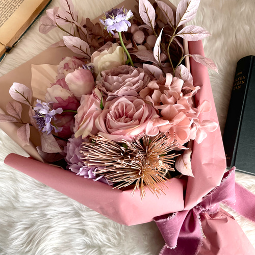 アーティフィシャルフラワー ブーケ インテリア オレンジレッド 花束