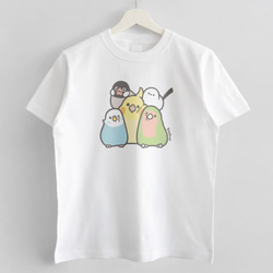 Tシャツ（MOFU MOFU BIRD / 和気あいあい / A） 2枚目の画像