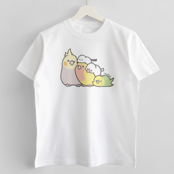 Tシャツ（MOFU MOFU BIRD / 和気あいあい / B） 2枚目の画像