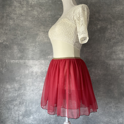 バレエ スカート 華やかレッスンウェア ちょっぴり衣装気分（カラー／ビターレッド） 4枚目の画像