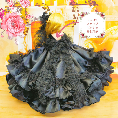 リカちゃん ブラックドレス 黒 ハンドメイド服 ドール服 人形服