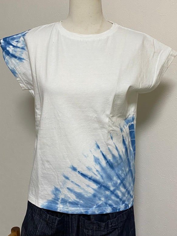 藍染め レディース Tシャツ 2枚目の画像