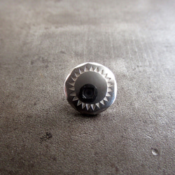 シルバー 925 コンチョ  L / コンチョ 財布　ベルト 銀ボタン　手彫り  ネイティブアメリカン 3枚目の画像