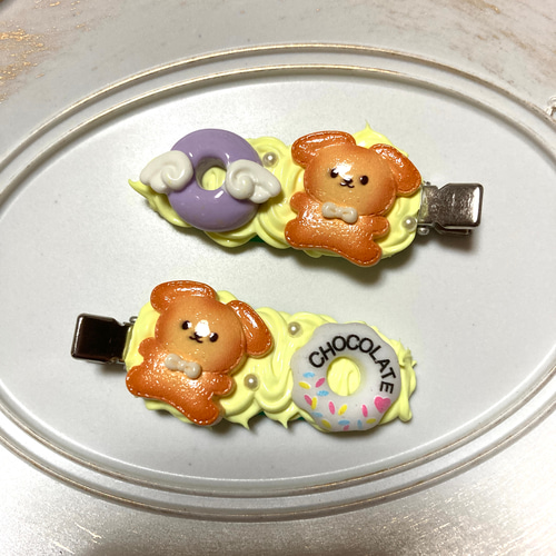 ホイップ風ワンちゃん ベビーヘアクリップ ヘアピン ヘアゴム ヘアアクセサリー ホイップ風ワンちゃん ベビーヘアクリップ ヘアピン ヘアゴム