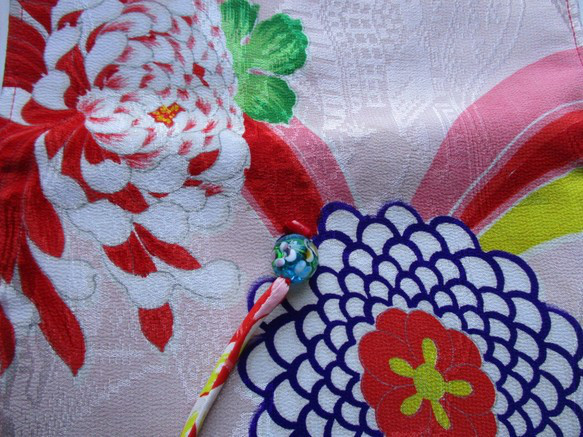 ７６４３　花柄の着物で作った和風財布・ポーチ　＃送料無料 10枚目の画像