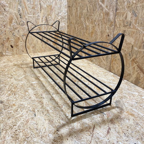 SL-4 猫型シューズラック アイアン インダストリアル 靴収納 スリム