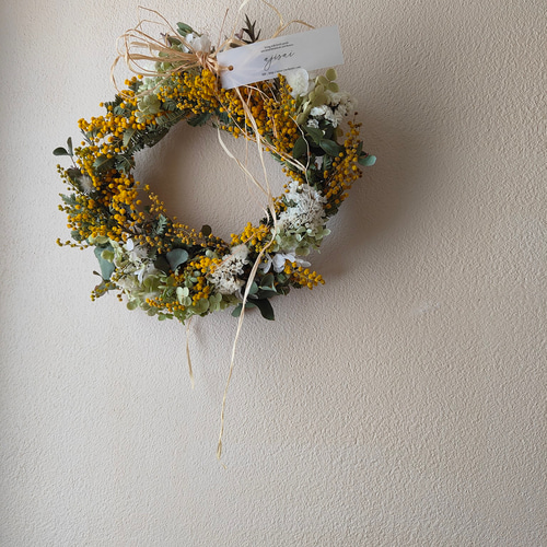 ユーカリ香る紫陽花とリューカデンドロンのリース　ドライフラワー ドライフラワーリース＊ユーカリ紫陽花＊ リース なぎのおみせ