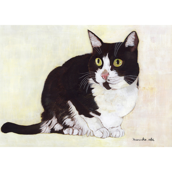 猫イラスト「ウメ7」原画（額縁入り） イラスト 安部円子 通販