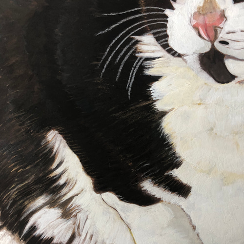 「ウメ10」猫イラスト（原画） 猫イラスト「ウメ10」原画 | iichi 日々の暮らしを心地よくする