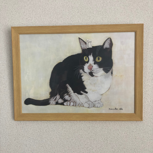 定番人気！ 額縁付き手描き猫のデッサン ※一点もの 原画 絵画 - 絵画