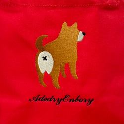 【現品限り】【送料無料】犬のお尻刺繍のキャンバスデイリーミニトートバッグ 2枚目の画像