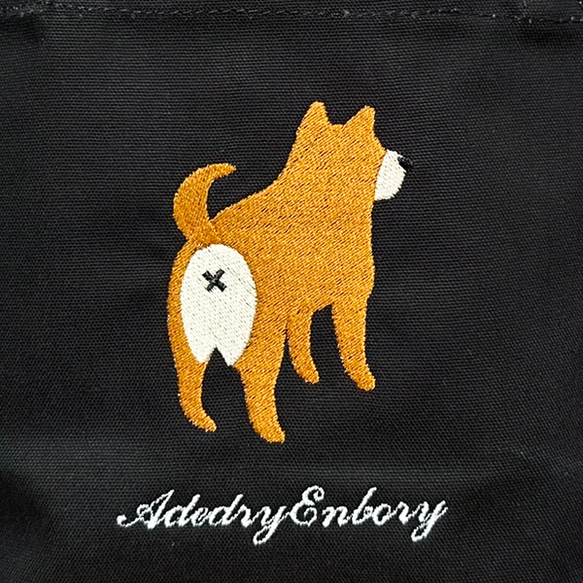 【特別セール限定】【現品限り】【送料無料】犬のお尻刺繍のキャンバスデイリーミニトートバッグ 2枚目の画像