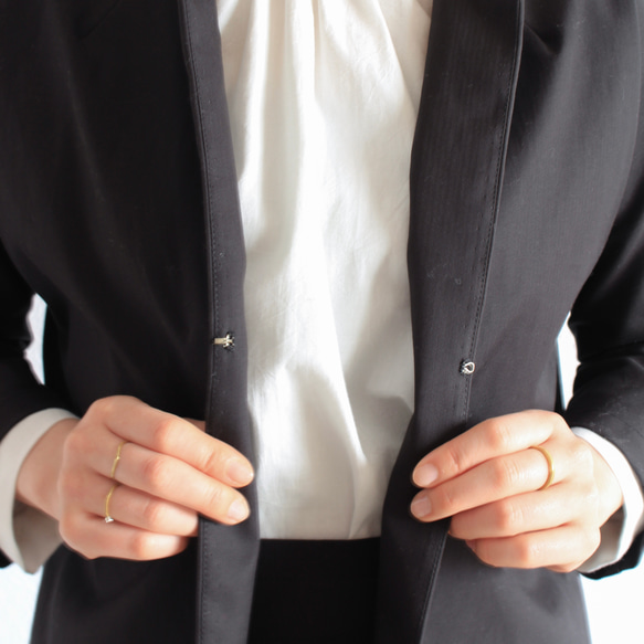コットン100% ラグラン七分袖ジャケット&スカート セットアップ・スーツ ブラック【通勤着・卒入学式】S・M・Lサイズ 6枚目の画像