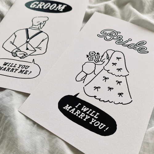 受付サイン 】 GROOM & BRIDE イラスト（用紙のみ） ｜ 結婚式