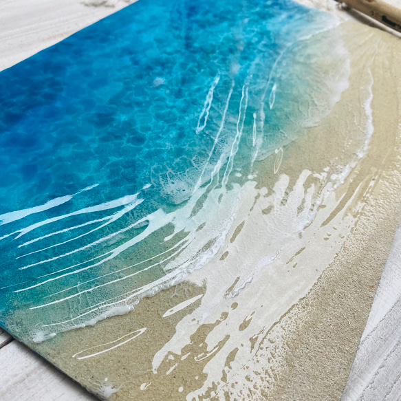 ★超立体　沖縄の海 レジンアートボード　美ら海　オーシャンアート　　N130 2枚目の画像